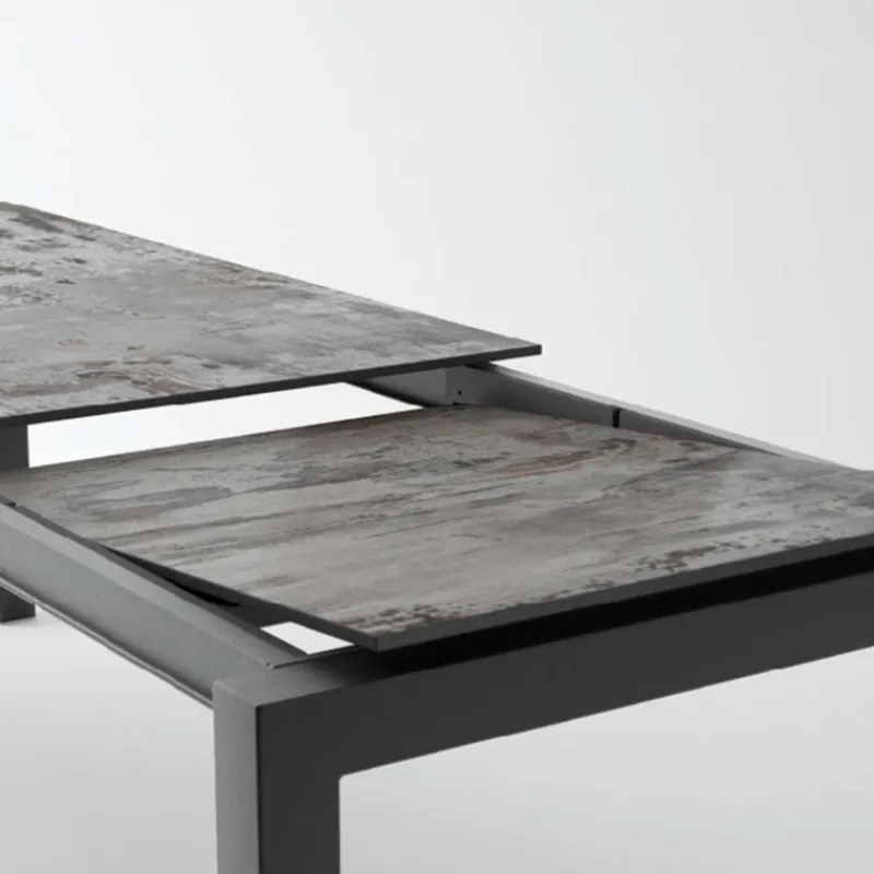 Cancio Lakera Table en Dekton rectangulaire extensible avec pieds en métal* Table De Cuisine|Table De Salle à Manger