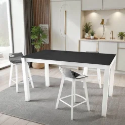 Cancio Lakera Table snack en Dekton rectangulaire extensible avec pieds en métal* Table De Cuisine