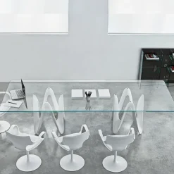 Sovet Italia Lambda Sovet® Table de salle à manger design en verre 320 x 120 cm* Table De Salle à Manger