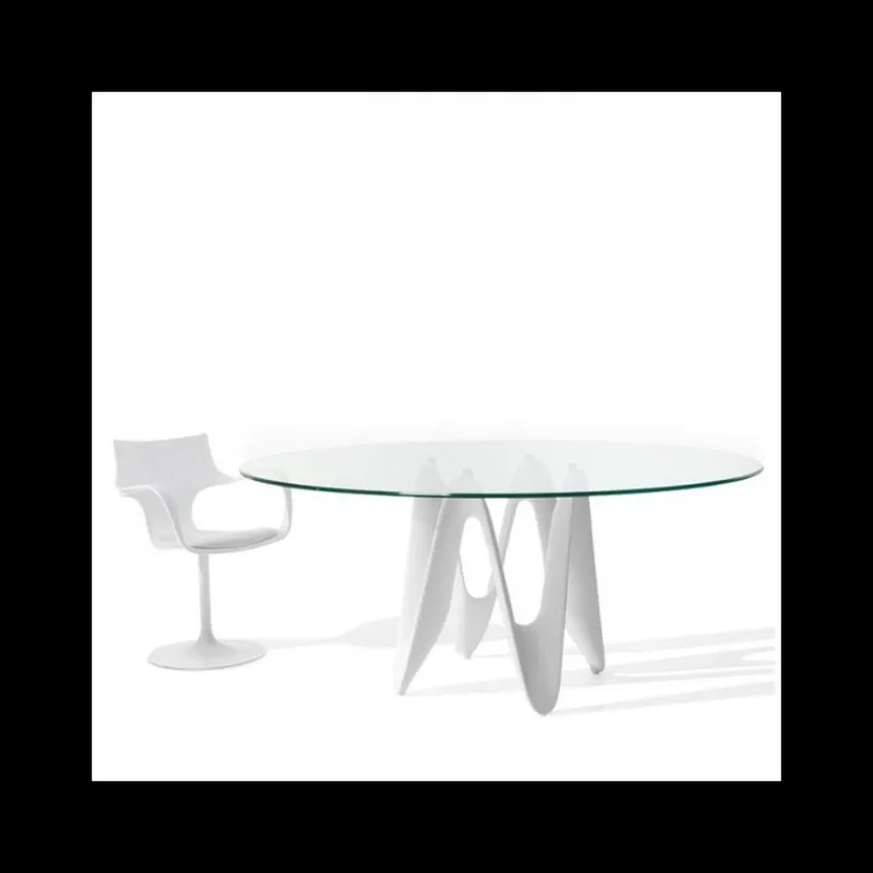 Sovet Italia Lambda Sovet® Table ovale design en verre* Table De Salle à Manger
