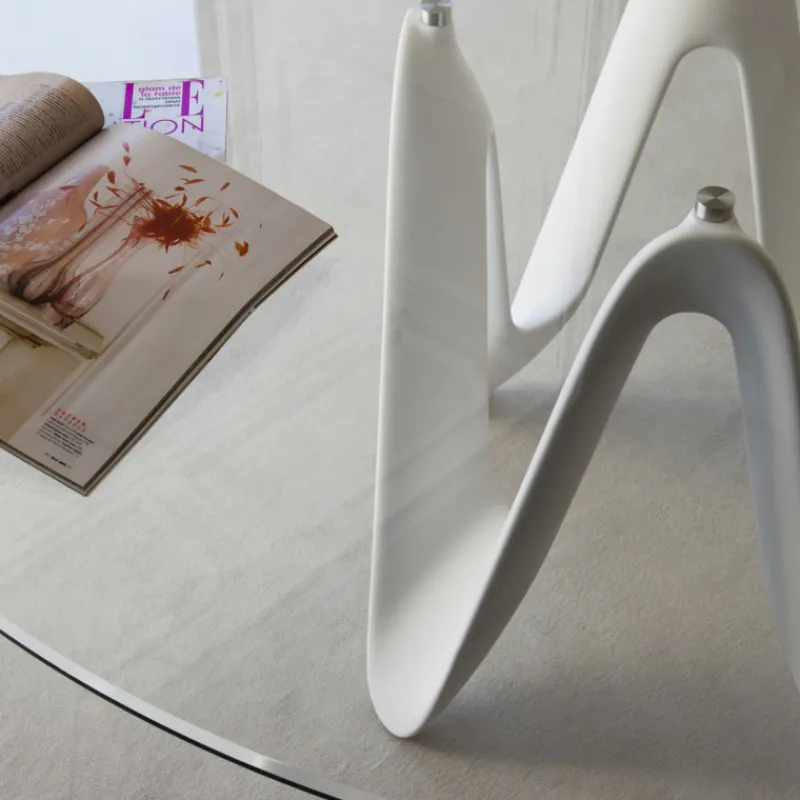 Sovet Italia Lambda Sovet® Table ronde design en verre* Table De Salle à Manger