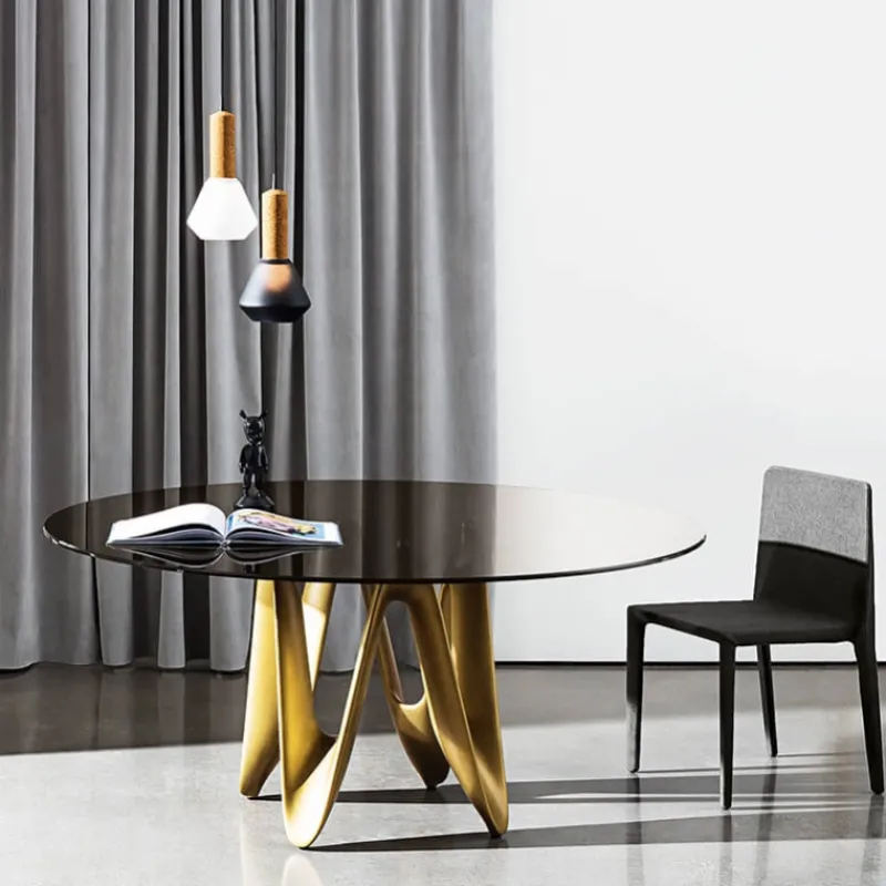 Sovet Italia Lambda Sovet® Table ronde design en verre* Table De Salle à Manger