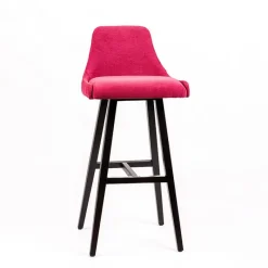 Sessio Lars diamant Tabouret de bar en tissu dos matelassé pieds bois* Tabouret De Bar (assise +/- 80 Cm)