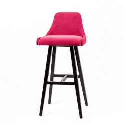 Sessio Lars diamant Tabouret de bar en tissu dos matelassé pieds bois* Tabouret De Bar (assise +/- 80 Cm)