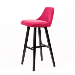 Sessio Lars diamant Tabouret de bar en tissu dos matelassé pieds bois* Tabouret De Bar (assise +/- 80 Cm)