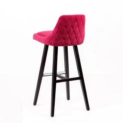 Sessio Lars diamant Tabouret de bar en tissu dos matelassé pieds bois* Tabouret De Bar (assise +/- 80 Cm)