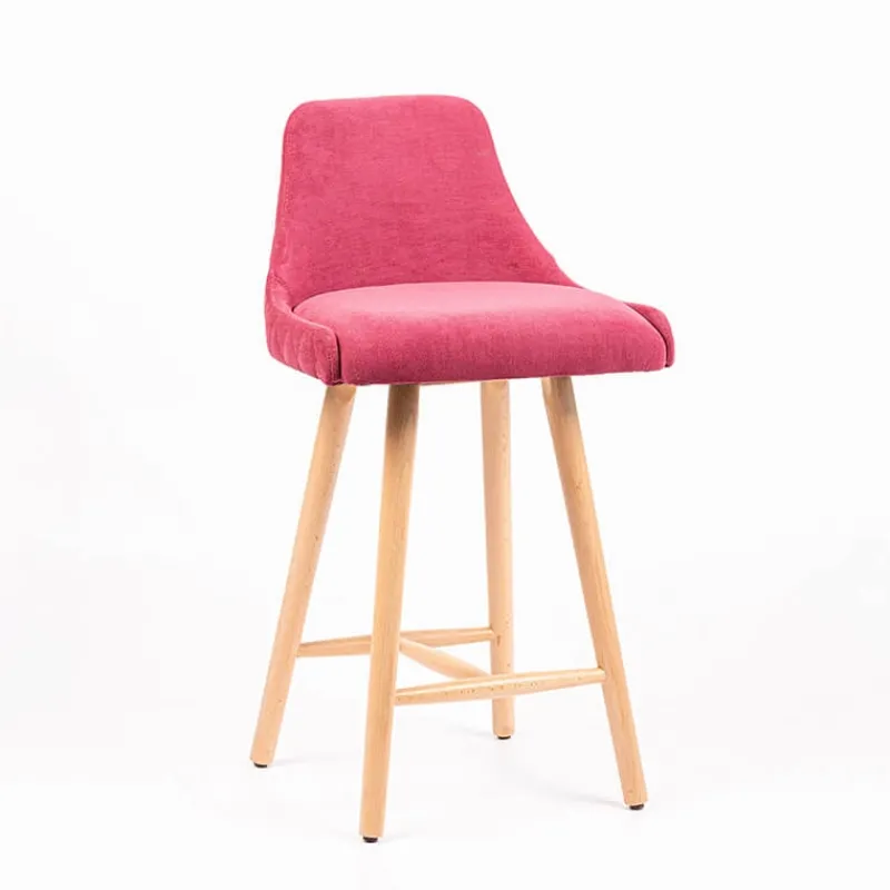 Sessio Lars diamant Tabouret snack matelassé en tissu et pieds en bois* Tabouret Snack (assise +/- 65 Cm)|Tabouret De Bar (assise +/- 80 Cm)