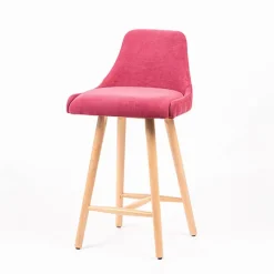 Sessio Lars diamant Tabouret snack matelassé en tissu et pieds en bois* Tabouret Snack (assise +/- 65 Cm)|Tabouret De Bar (assise +/- 80 Cm)
