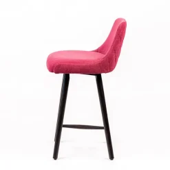 Sessio Lars diamant Tabouret snack matelassé en tissu et pieds en bois* Tabouret Snack (assise +/- 65 Cm)|Tabouret De Bar (assise +/- 80 Cm)