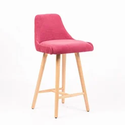 Sessio Lars diamant Tabouret snack matelassé en tissu et pieds en bois* Tabouret Snack (assise +/- 65 Cm)|Tabouret De Bar (assise +/- 80 Cm)