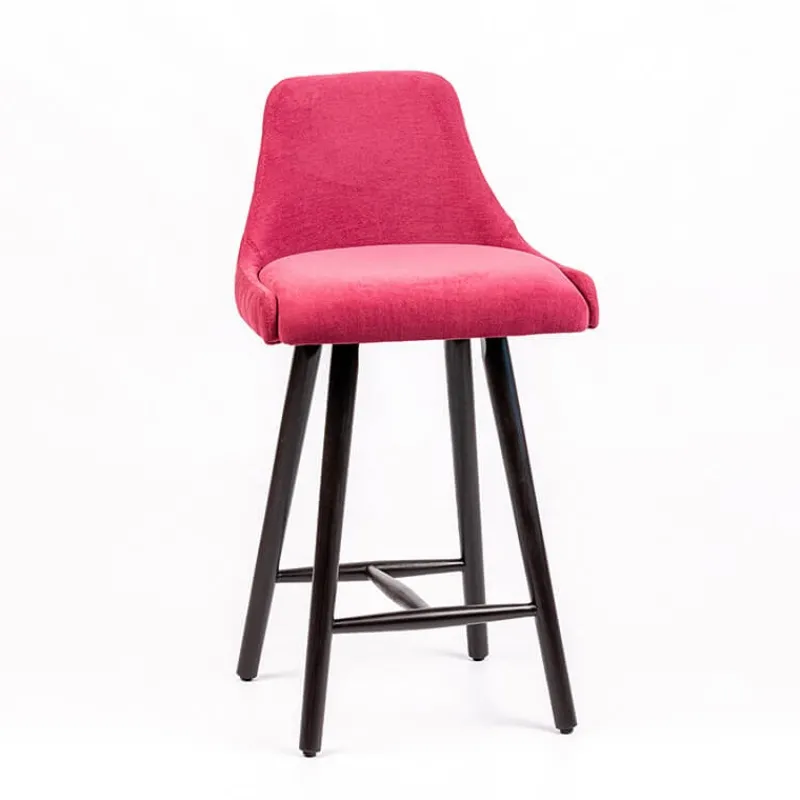 Sessio Lars diamant Tabouret snack matelassé en tissu et pieds en bois* Tabouret Snack (assise +/- 65 Cm)|Tabouret De Bar (assise +/- 80 Cm)