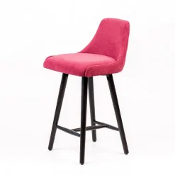 Sessio Lars diamant Tabouret snack matelassé en tissu et pieds en bois* Tabouret Snack (assise +/- 65 Cm)|Tabouret De Bar (assise +/- 80 Cm)