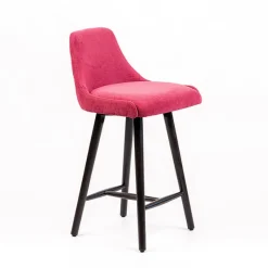 Sessio Lars diamant Tabouret snack matelassé en tissu et pieds en bois* Tabouret Snack (assise +/- 65 Cm)|Tabouret De Bar (assise +/- 80 Cm)