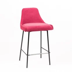 Sessio Lars diamant Tabouret snack en tissu dossier matelassé pieds en métal* Tabouret Snack (assise +/- 65 Cm)|Tabouret De Bar (assise +/- 80 Cm)