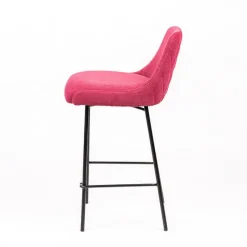 Sessio Lars diamant Tabouret snack en tissu dossier matelassé pieds en métal* Tabouret Snack (assise +/- 65 Cm)|Tabouret De Bar (assise +/- 80 Cm)