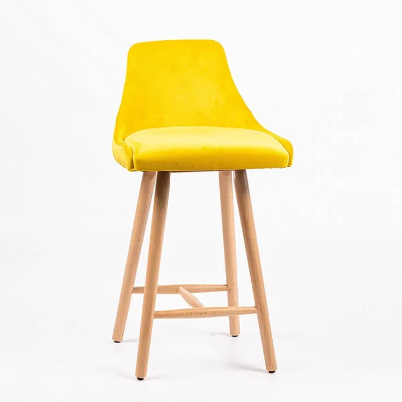 Sessio Lars line Tabouret snack tissu dossier matelassé pieds bois* Tabouret Snack (assise +/- 65 Cm)|Tabouret De Bar (assise +/- 80 Cm)