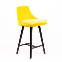 Sessio Lars line Tabouret snack tissu dossier matelassé pieds bois* Tabouret Snack (assise +/- 65 Cm)|Tabouret De Bar (assise +/- 80 Cm)