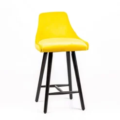 Sessio Lars line Tabouret snack tissu dossier matelassé pieds bois* Tabouret Snack (assise +/- 65 Cm)|Tabouret De Bar (assise +/- 80 Cm)