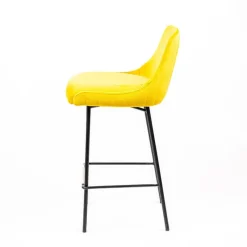 Sessio Lars line Tabouret snack dos matelassé en tissu et pieds métal* Tabouret Snack (assise +/- 65 Cm)|Tabouret De Bar (assise +/- 80 Cm)