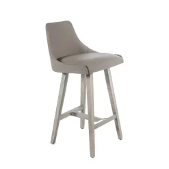Sessio Lars Tabouret snack moderne avec dossier et pieds en bois* Tabouret Snack (assise +/- 65 Cm)|Tabouret De Bar (assise +/- 80 Cm)
