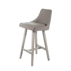 Sessio Lars Tabouret snack moderne avec dossier et pieds en bois* Tabouret Snack (assise +/- 65 Cm)|Tabouret De Bar (assise +/- 80 Cm)