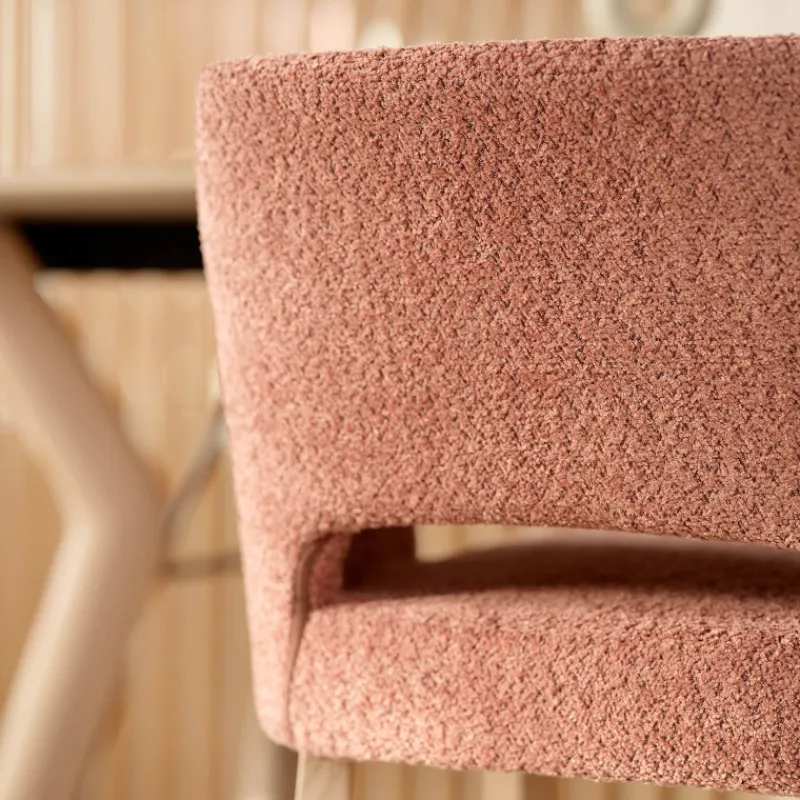 Mobitec Lena ® Tabouret snack en tissu avec accoudoirs et pieds en bois* Tabouret Snack (assise +/- 65 Cm)|Tabouret De Bar (assise +/- 80 Cm)