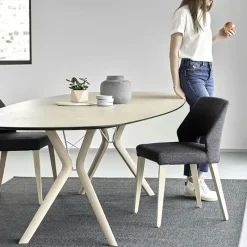 Mobitec Lena ® Chaise ajourée en tissu et pieds bois style moderne* Chaise De Salle à Manger|Chaise Salon