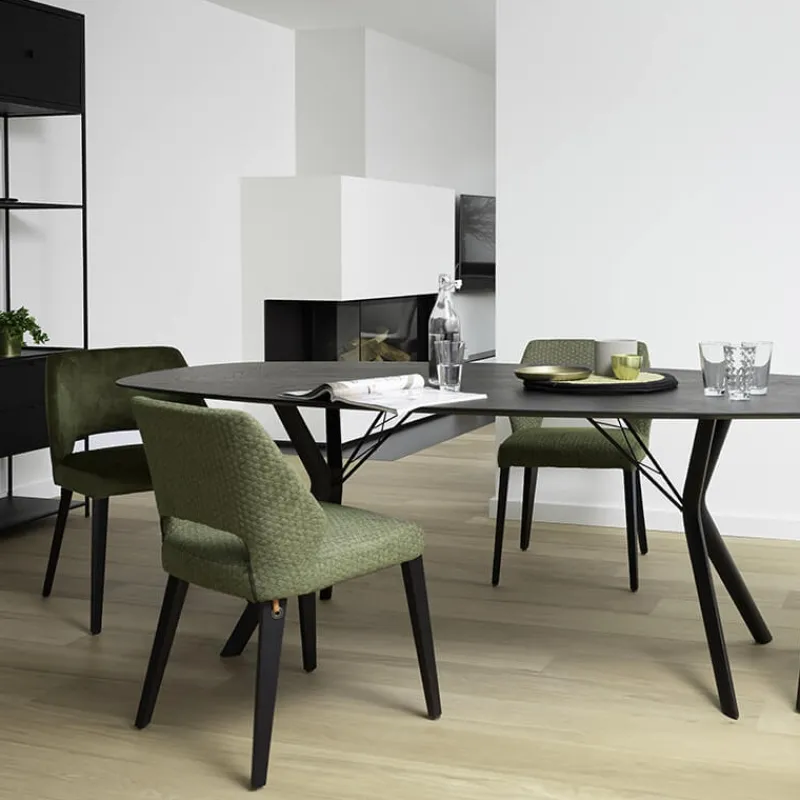 Mobitec Lena ® Chaise ajourée en tissu et pieds bois style moderne* Chaise De Salle à Manger|Chaise Salon