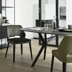 Mobitec Lena ® Chaise ajourée en tissu et pieds bois style moderne* Chaise De Salle à Manger|Chaise Salon