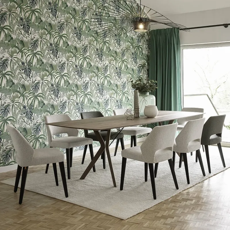 Mobitec Lena ® Chaise ajourée en tissu et pieds bois style moderne* Chaise De Salle à Manger|Chaise Salon