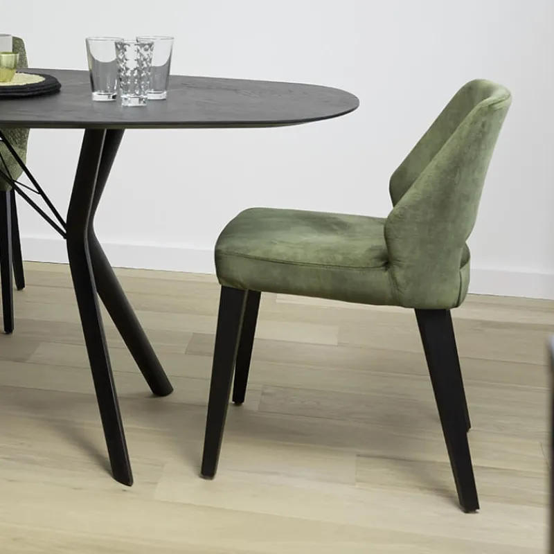 Mobitec Lena ® Chaise ajourée en tissu et pieds bois style moderne* Chaise De Salle à Manger|Chaise Salon