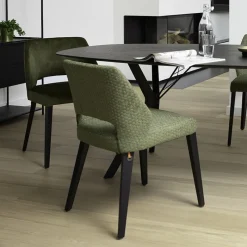 Mobitec Lena ® Chaise ajourée en tissu et pieds bois style moderne* Chaise De Salle à Manger|Chaise Salon
