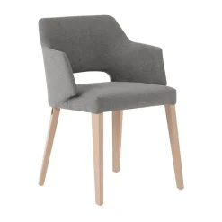 Mobitec Lena ® Fauteuil scandinave bois et tissu avec dossier ajouré* Chaise De Salle à Manger|Chaise Salon