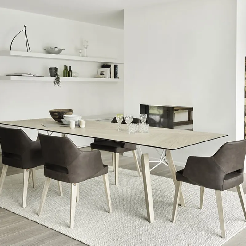 Mobitec Lena ® Fauteuil scandinave bois et tissu avec dossier ajouré* Chaise De Salle à Manger|Chaise Salon