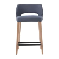 Mobitec Lena ® Tabouret snack scandinave en tissu et bois avec dossier ajouré* Tabouret Snack (assise +/- 65 Cm)|Tabouret De Bar (assise +/- 80 Cm)
