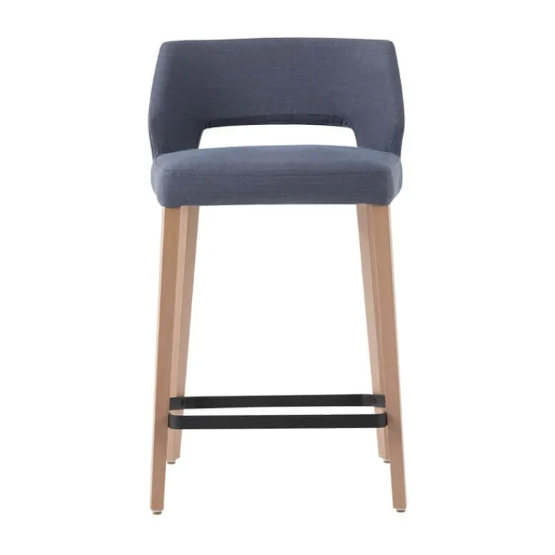 Mobitec Lena ® Tabouret snack scandinave en tissu et bois avec dossier ajouré* Tabouret Snack (assise +/- 65 Cm)|Tabouret De Bar (assise +/- 80 Cm)