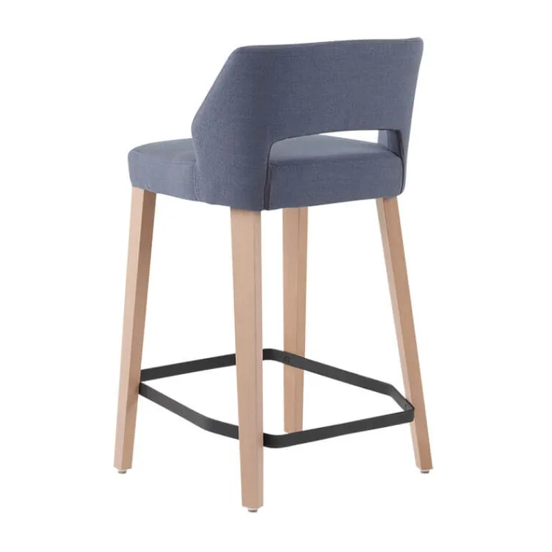 Mobitec Lena ® Tabouret snack scandinave en tissu et bois avec dossier ajouré* Tabouret Snack (assise +/- 65 Cm)|Tabouret De Bar (assise +/- 80 Cm)