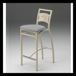 Carrier Liane ® Tabouret snack en synthétique et métal dossier motif style industriel* Tabouret Snack (assise +/- 65 Cm)|Tabouret De Bar (assise +/- 80 Cm)