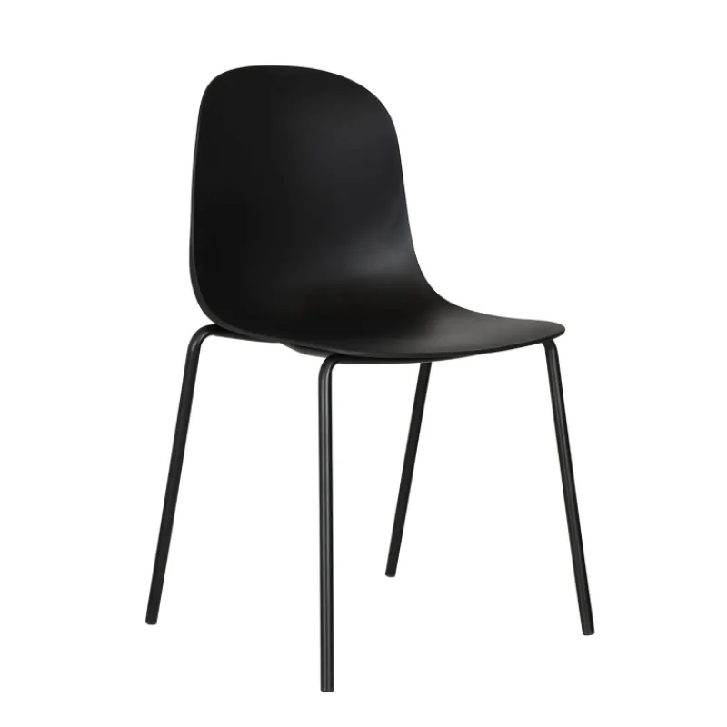 LilyChaise coque moderne empilable en polypropylène avec pieds en métal* Chaise De Cuisine|Chaise De Salle à Manger