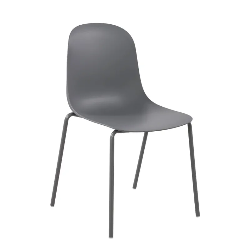 LilyChaise coque moderne empilable en polypropylène avec pieds en métal* Chaise De Cuisine|Chaise De Salle à Manger