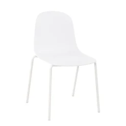 LilyChaise coque moderne empilable en polypropylène avec pieds en métal* Chaise De Cuisine|Chaise De Salle à Manger