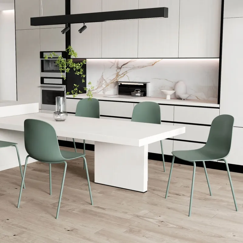 LilyChaise coque moderne empilable en polypropylène avec pieds en métal* Chaise De Cuisine|Chaise De Salle à Manger
