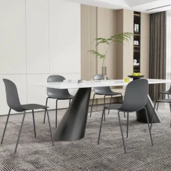 LilyChaise coque moderne empilable en polypropylène avec pieds en métal* Chaise De Cuisine|Chaise De Salle à Manger