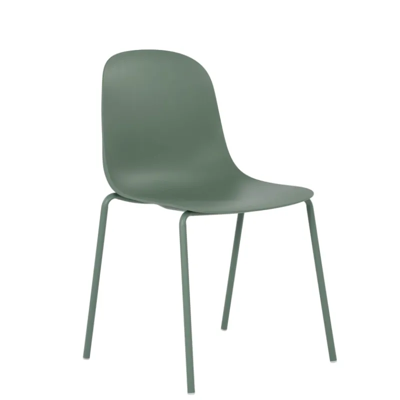 LilyChaise coque moderne empilable en polypropylène avec pieds en métal* Chaise De Cuisine|Chaise De Salle à Manger