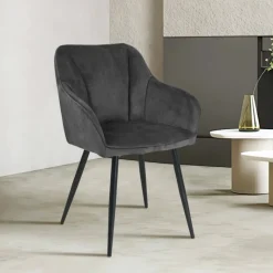 LisonFauteuil cosy en tissu avec pieds en métal* Chaise De Salle à Manger|Fauteuil De Salon