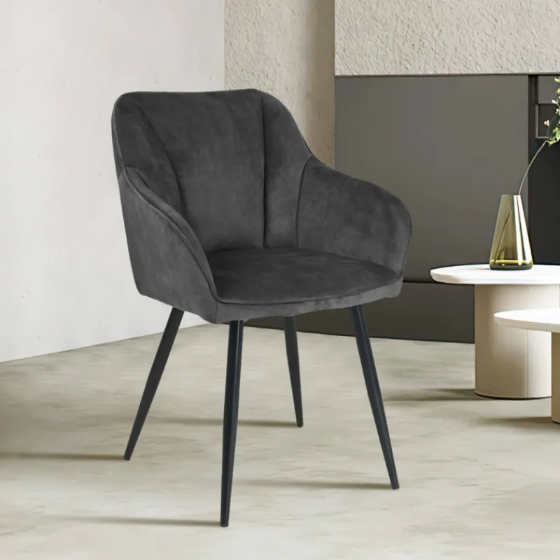 LisonFauteuil cosy en tissu avec pieds en métal* Chaise De Salle à Manger|Fauteuil De Salon