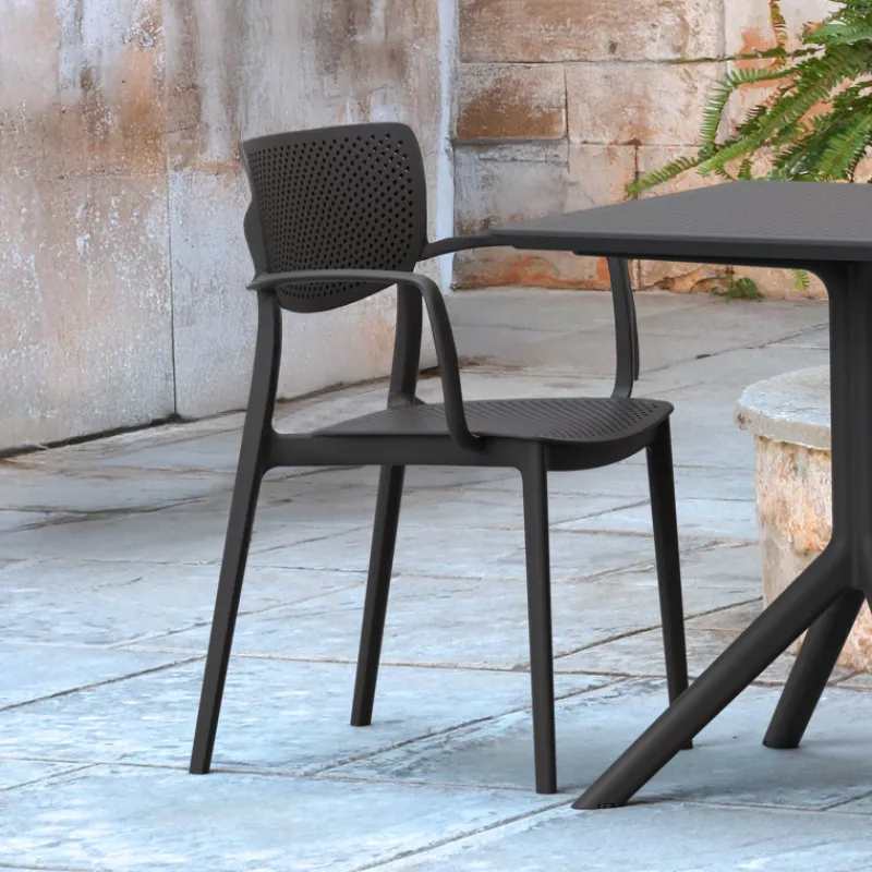 Loft Chaise de jardin micro perforée avec accoudoirs* Chaise De Jardin|Fauteuil De Jardin