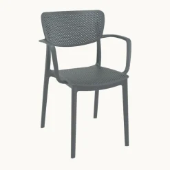 Loft Chaise moderne avec accoudoirs en polypropylène micro perforé* Chaise De Cuisine|Chaise De Salle à Manger