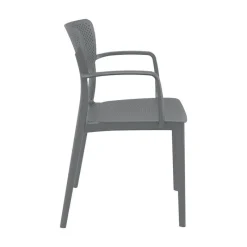 Loft Chaise moderne avec accoudoirs en polypropylène micro perforé* Chaise De Cuisine|Chaise De Salle à Manger