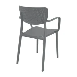 Loft Chaise moderne avec accoudoirs en polypropylène micro perforé* Chaise De Cuisine|Chaise De Salle à Manger